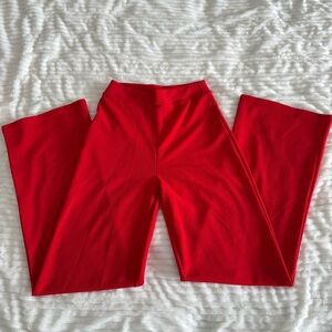 Revamped Bold Red Wide Leg Pants